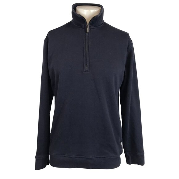 UGG - MEN'S MEDIUM - ZEKE NAVY LONG SLEEVE 1/4 ZIP FLEECE PULLOVER - Picture 1 of 9